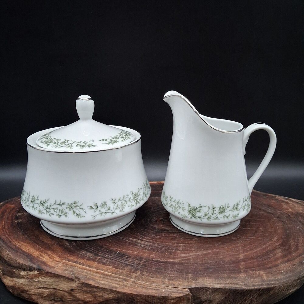 Vintage Mikasa Montclair G9059 Creamer & Covered Sugar Bowl Set Fine China Japan